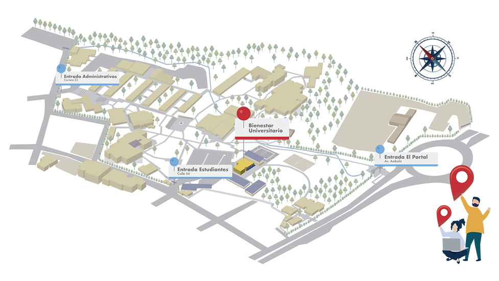 Imagen de mapa de Unibagué para localización de la Facultad de Ciencias Económicas y administrativas