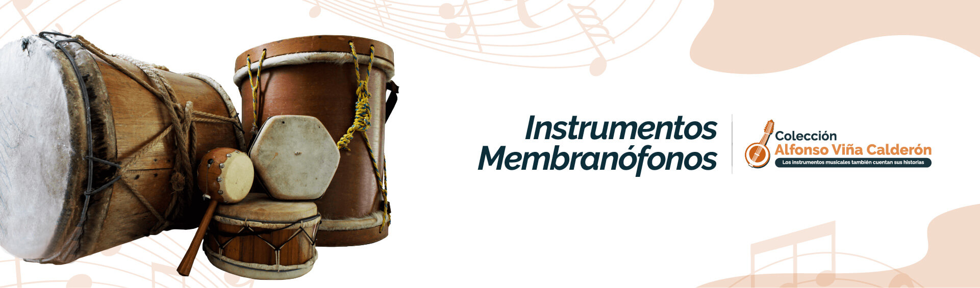 banner de la página instrumentos Membranófonos del museo Alfonso Viña