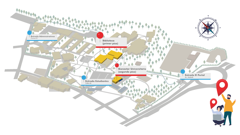 Imagen de mapa de Unibagué para localización de la Facultad de Ciencias Económicas y administrativas